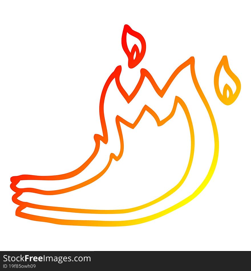 warm gradient line drawing cartoon fire flame