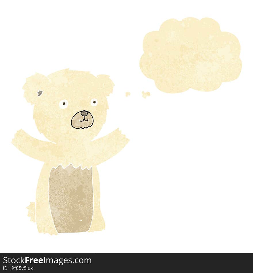 cute cartoon polar bear with thought bubble