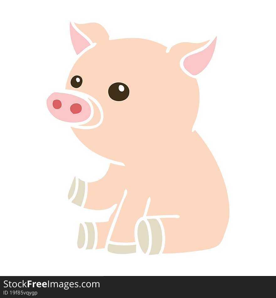 Quirky Hand Drawn Cartoon Pig