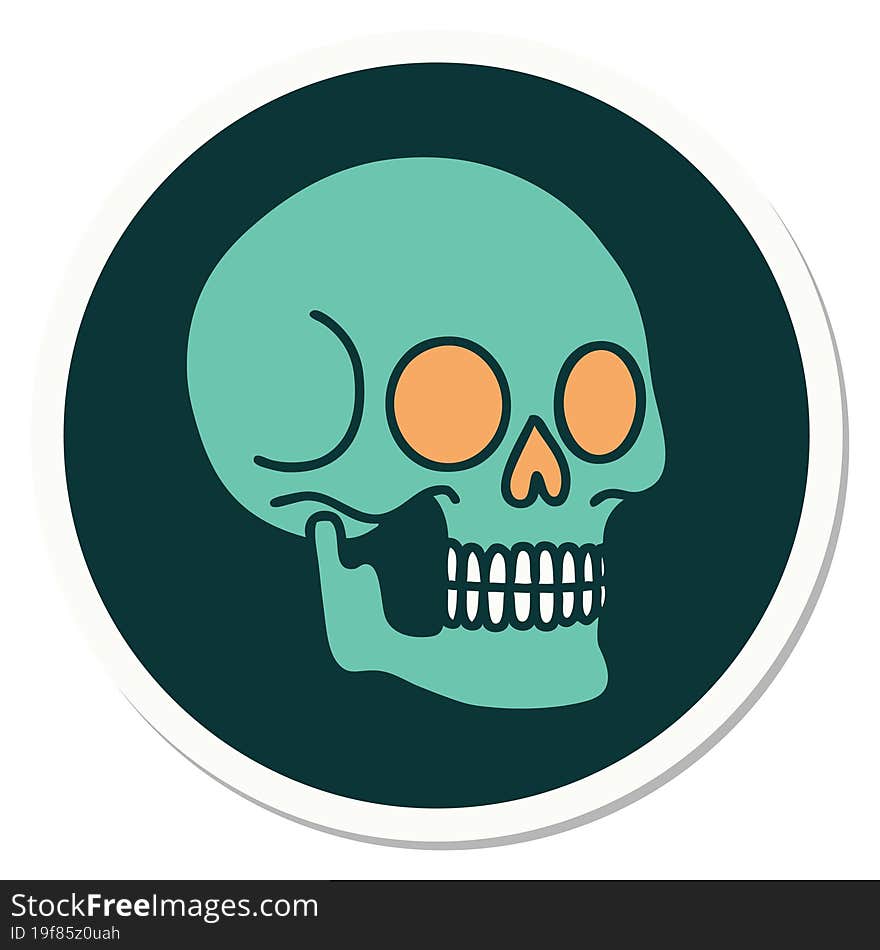 tattoo style sticker of a skull