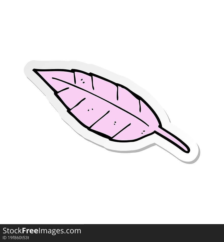 sticker of a cartoon feather