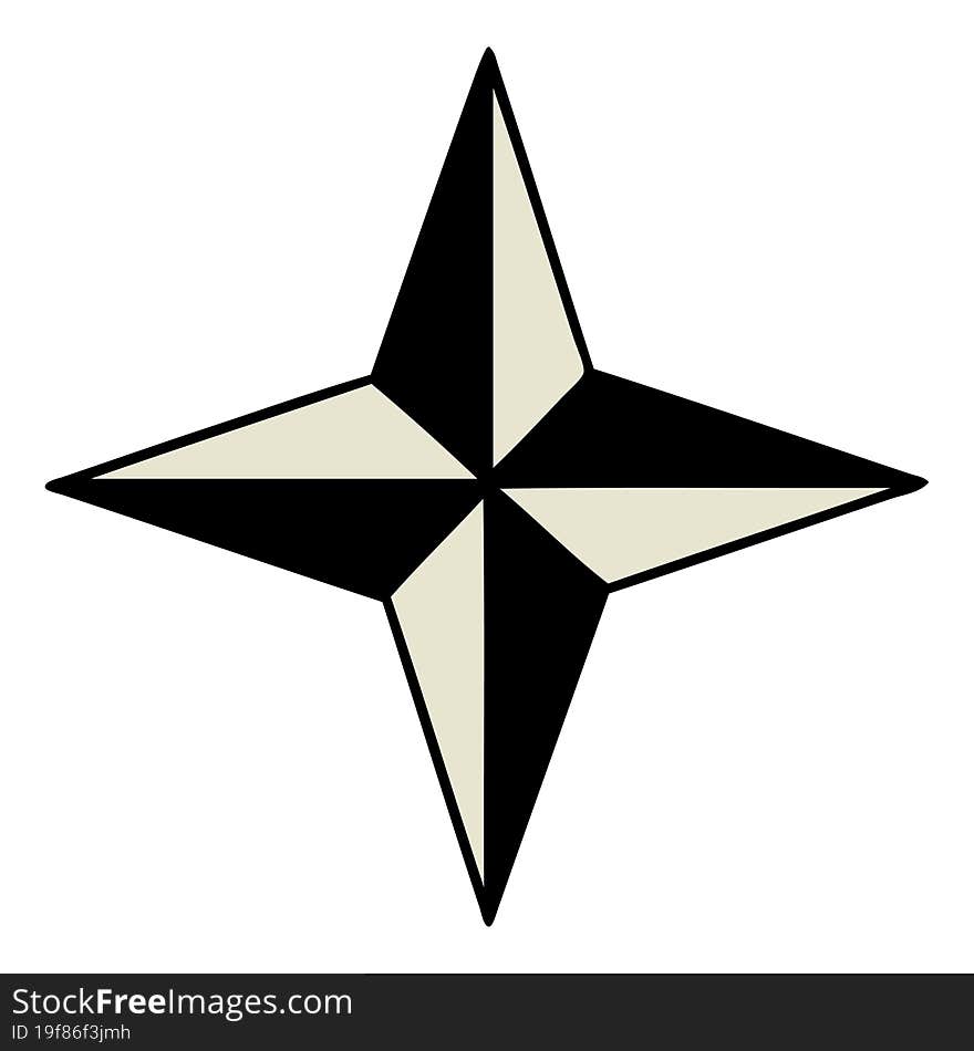 tattoo in traditional style of a star symbol. tattoo in traditional style of a star symbol