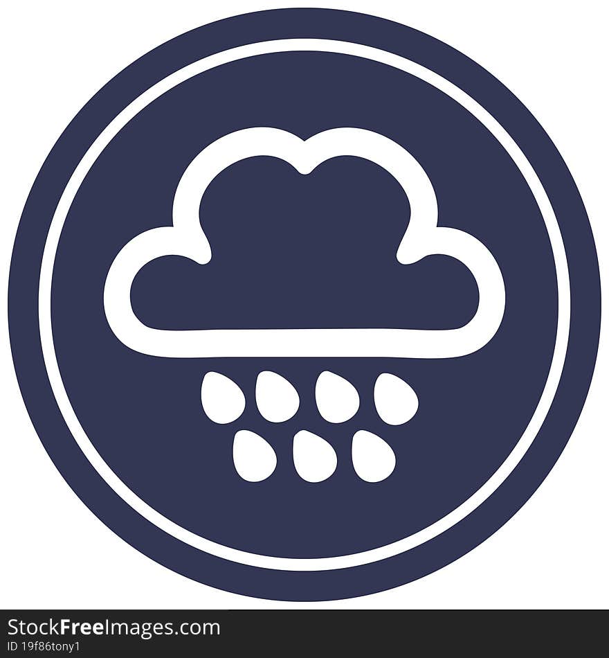 rain cloud circular icon