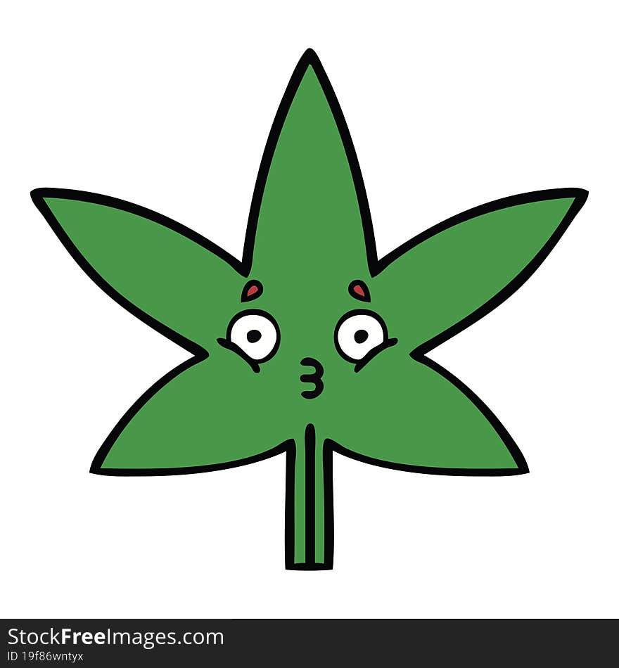 Cute Cartoon Marijuana Leaf