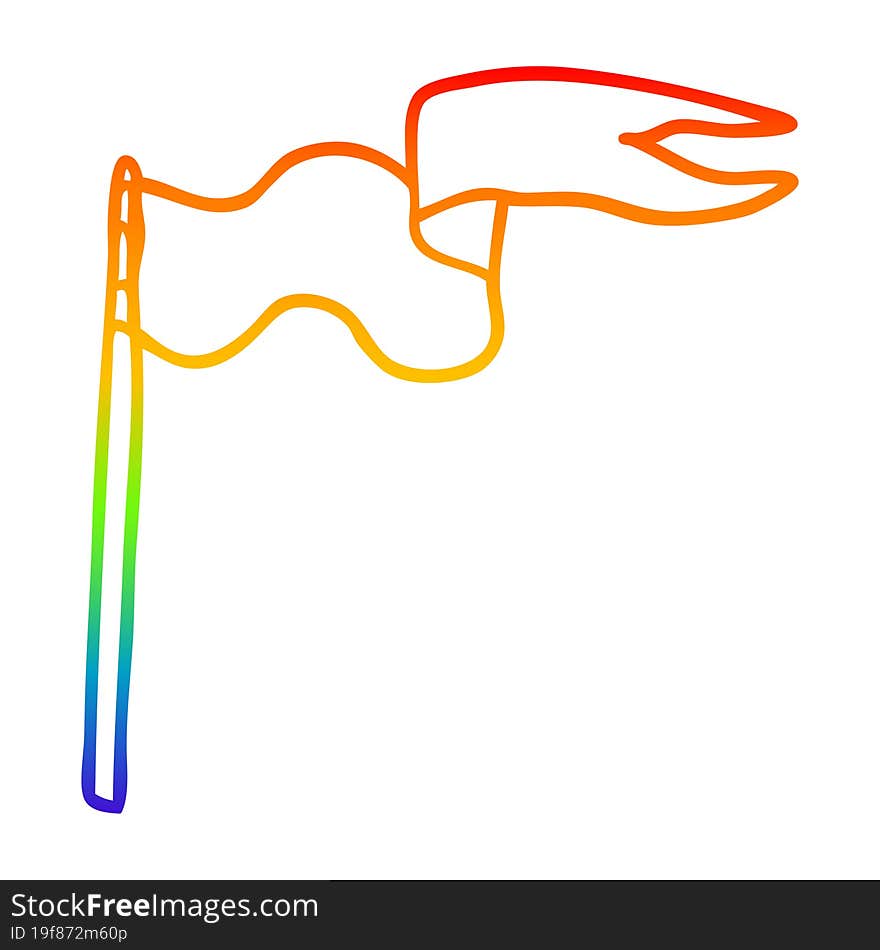 rainbow gradient line drawing cartoon flag