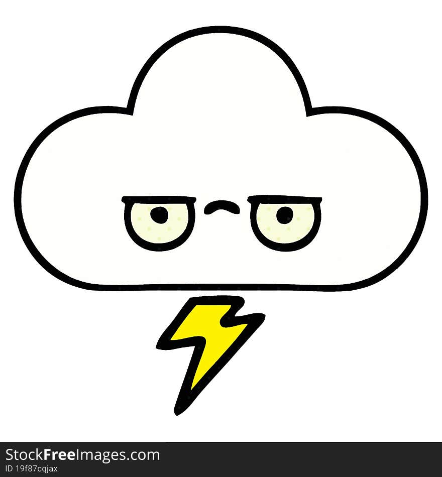 comic book style cartoon storm cloud