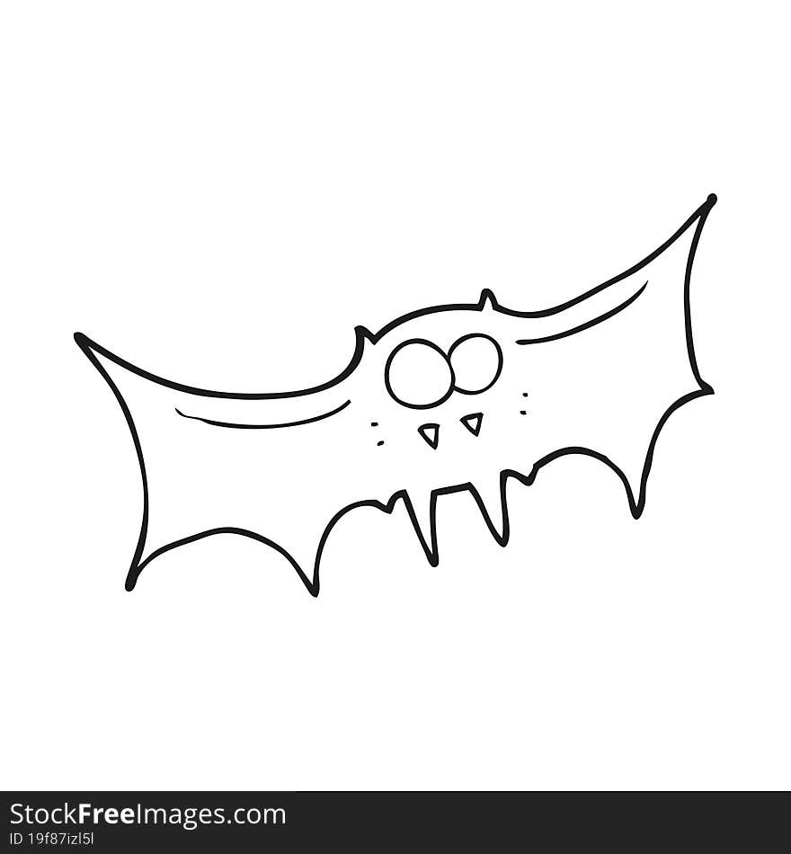 black and white cartoon vampire bat