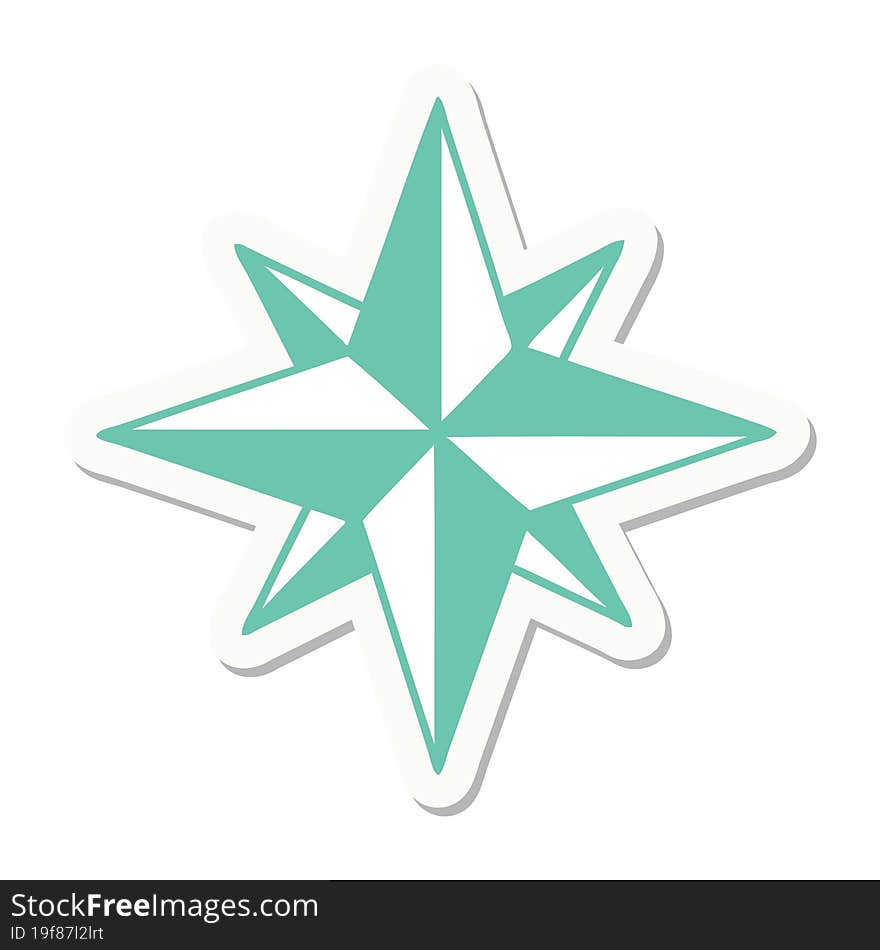 tattoo style sticker of a star