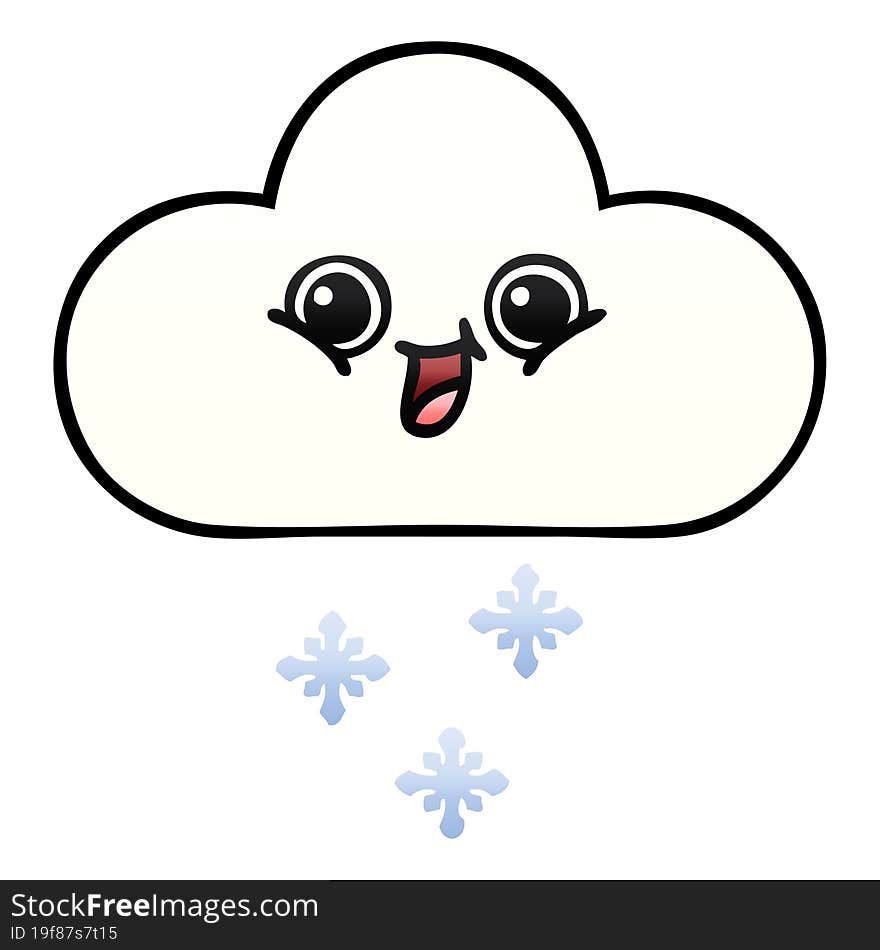 gradient shaded cartoon snow cloud