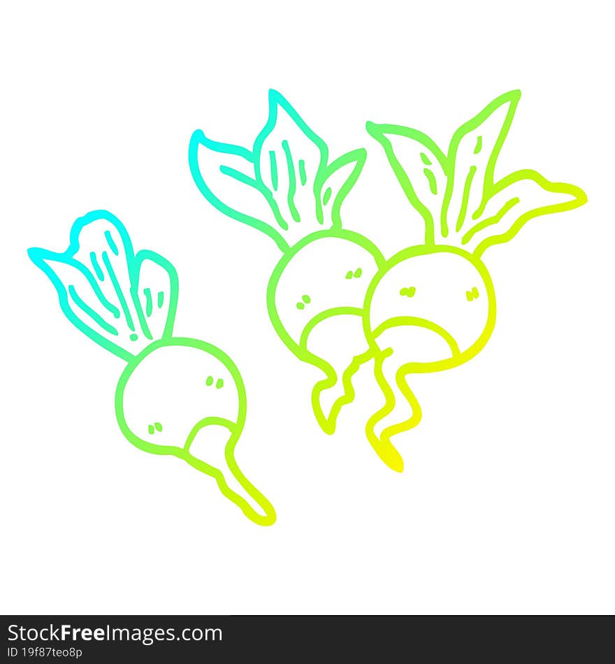 cold gradient line drawing cartoon beetroot plants