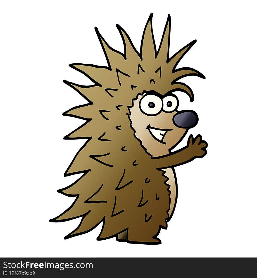 cartoon doodle spiky hedgehog