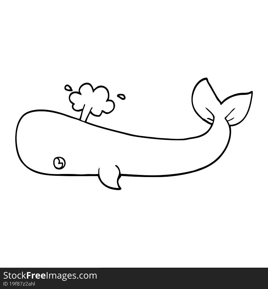 Line Drawing Cartoon Whale