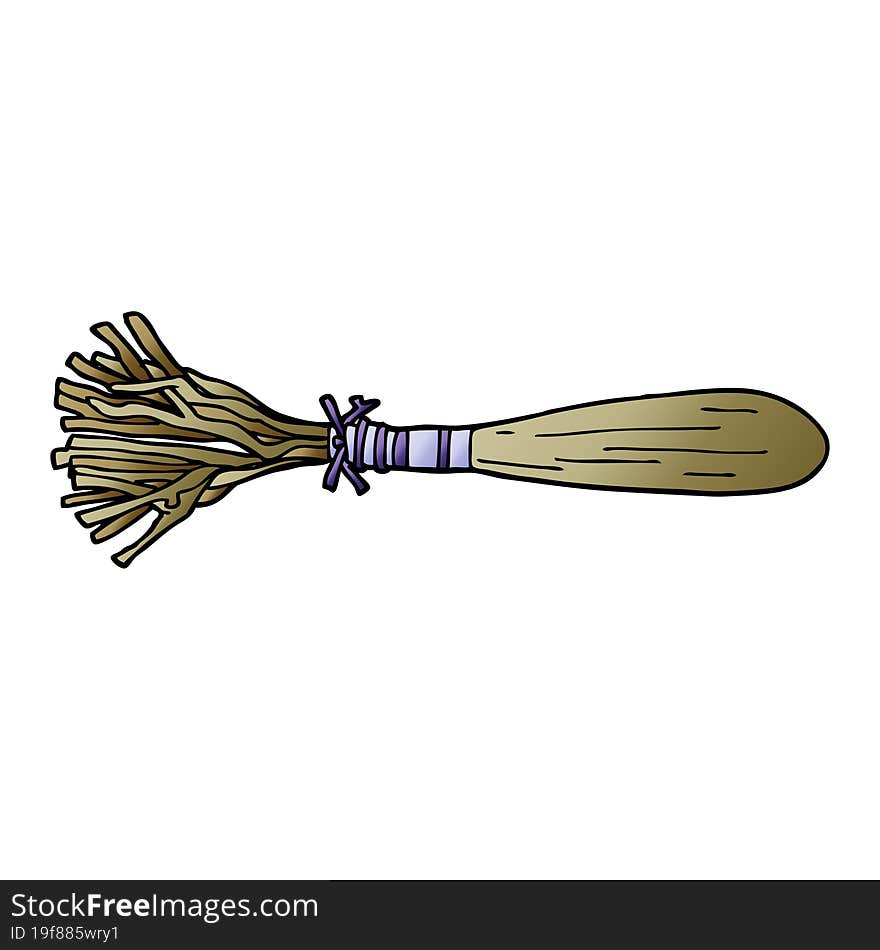 cartoon doodle magic broom