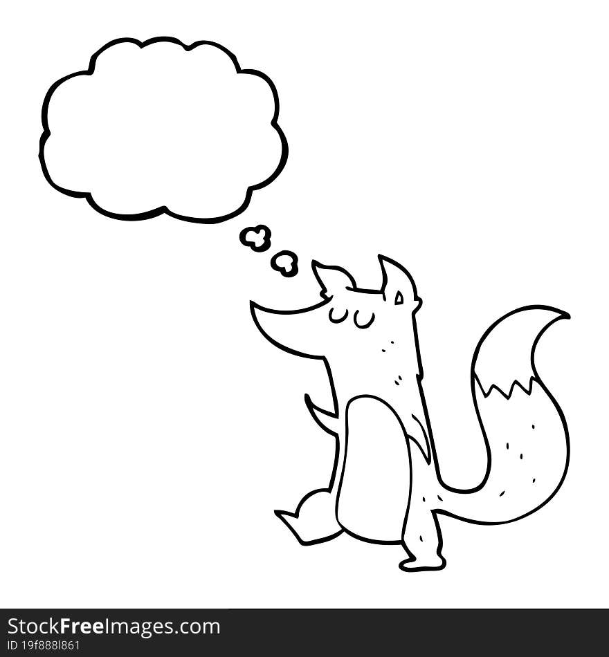 thought bubble cartoon little wolf