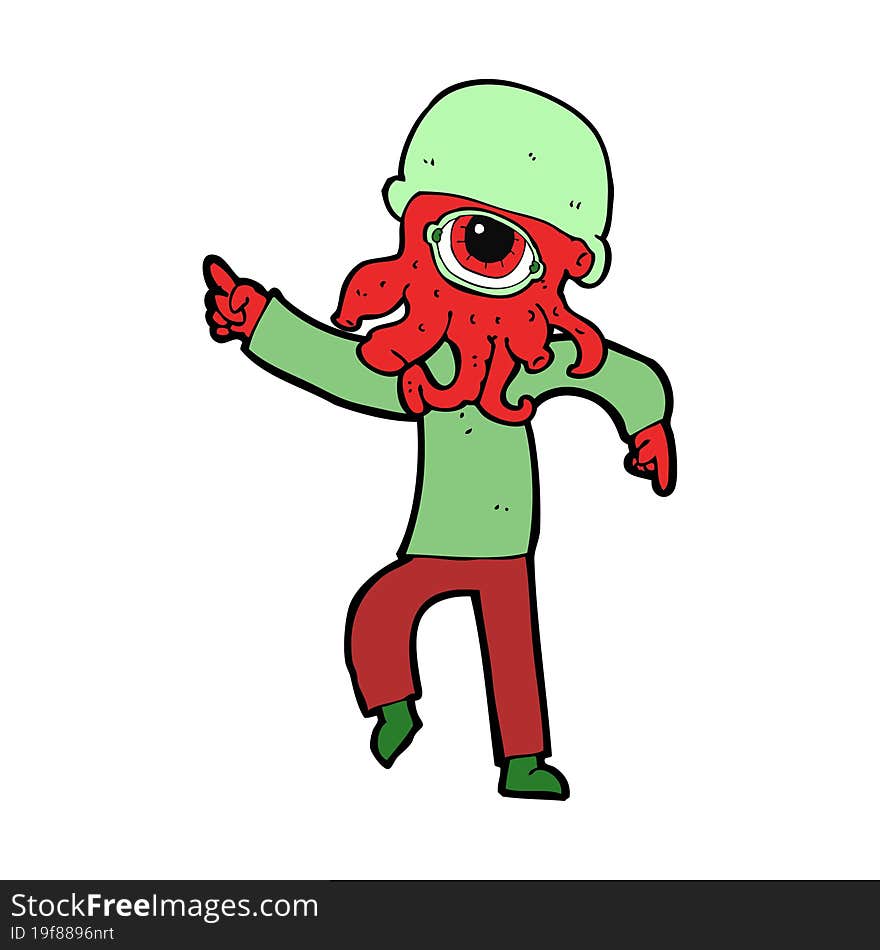 cartoon alien man dancing