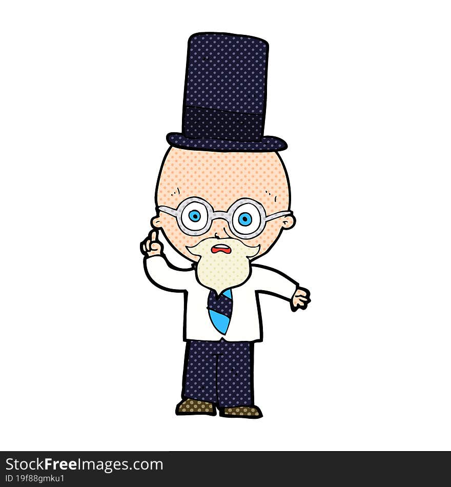 cartoon man wearing top hat