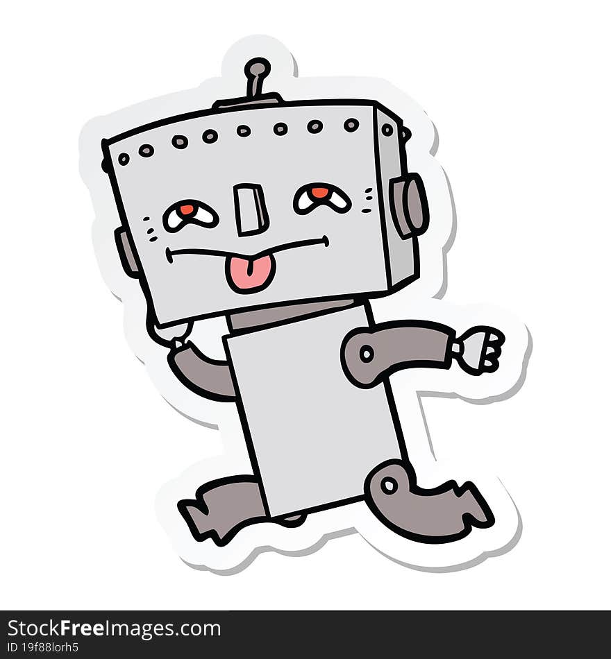 sticker of a cartoon robot