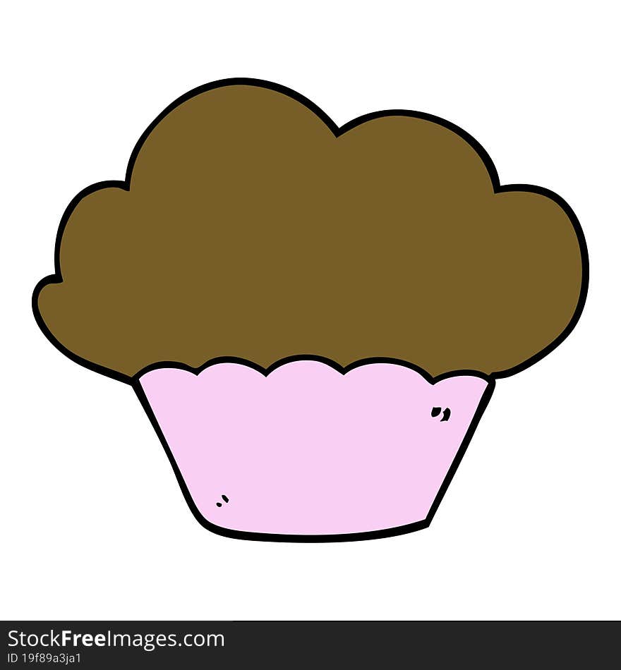 cartoon doodle cupcake