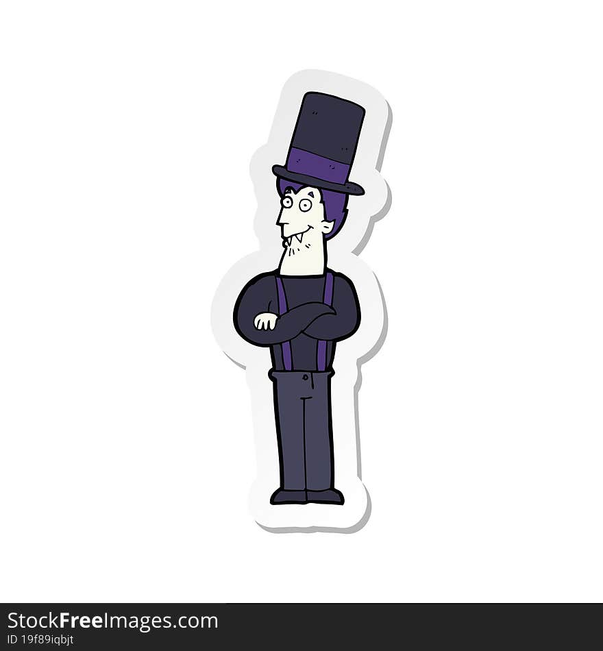 sticker of a cartoon spooky vampire