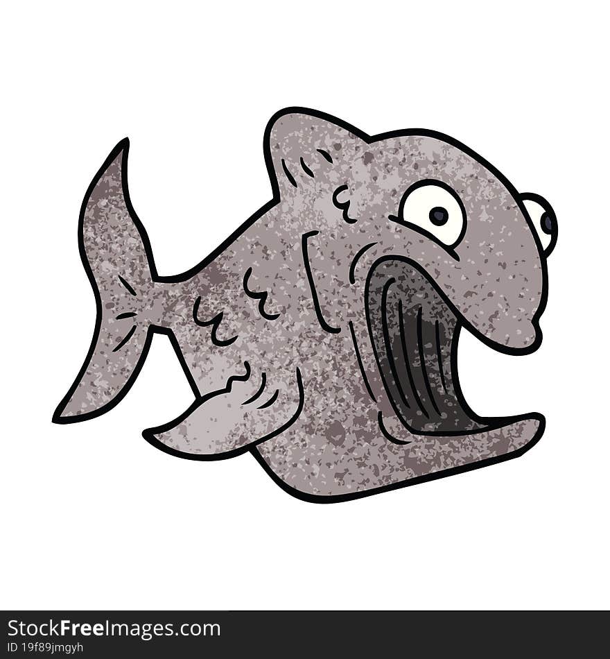 funny cartoon doodle fish