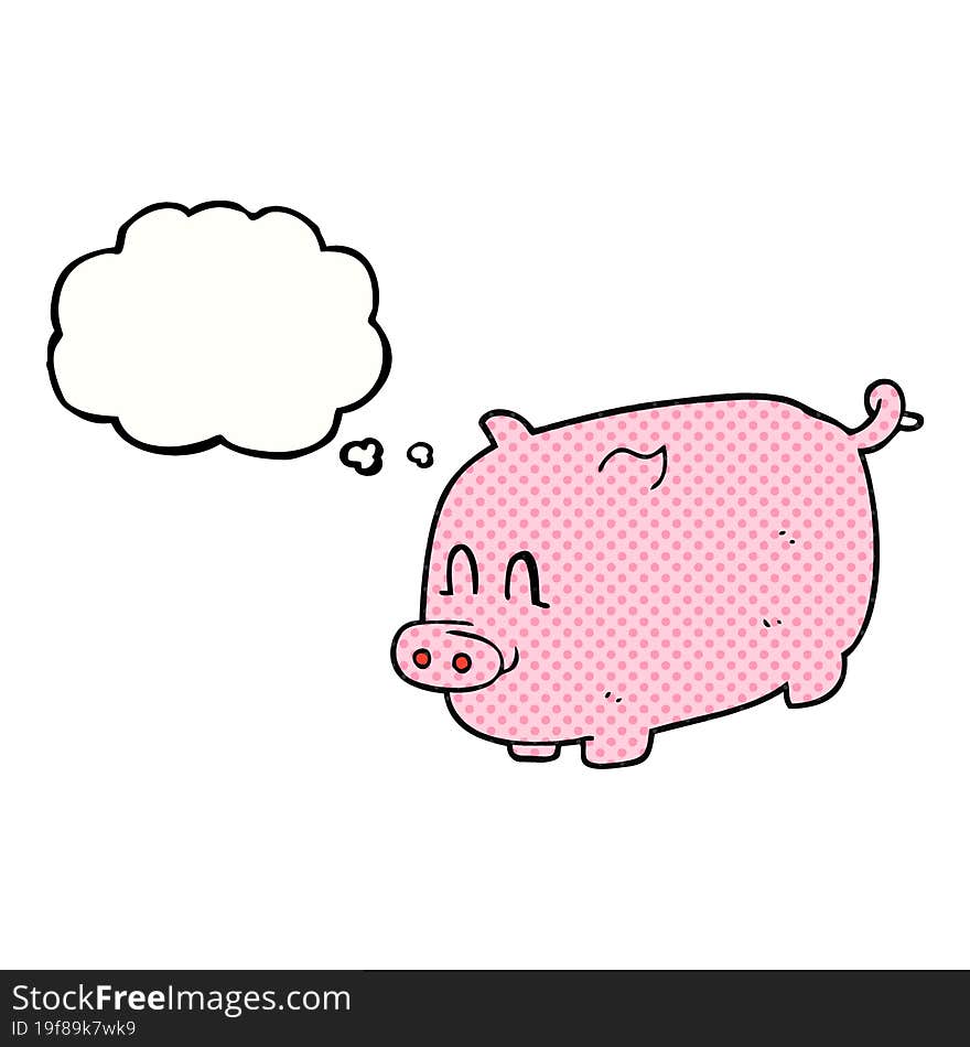 Thought Bubble Cartoon Pig