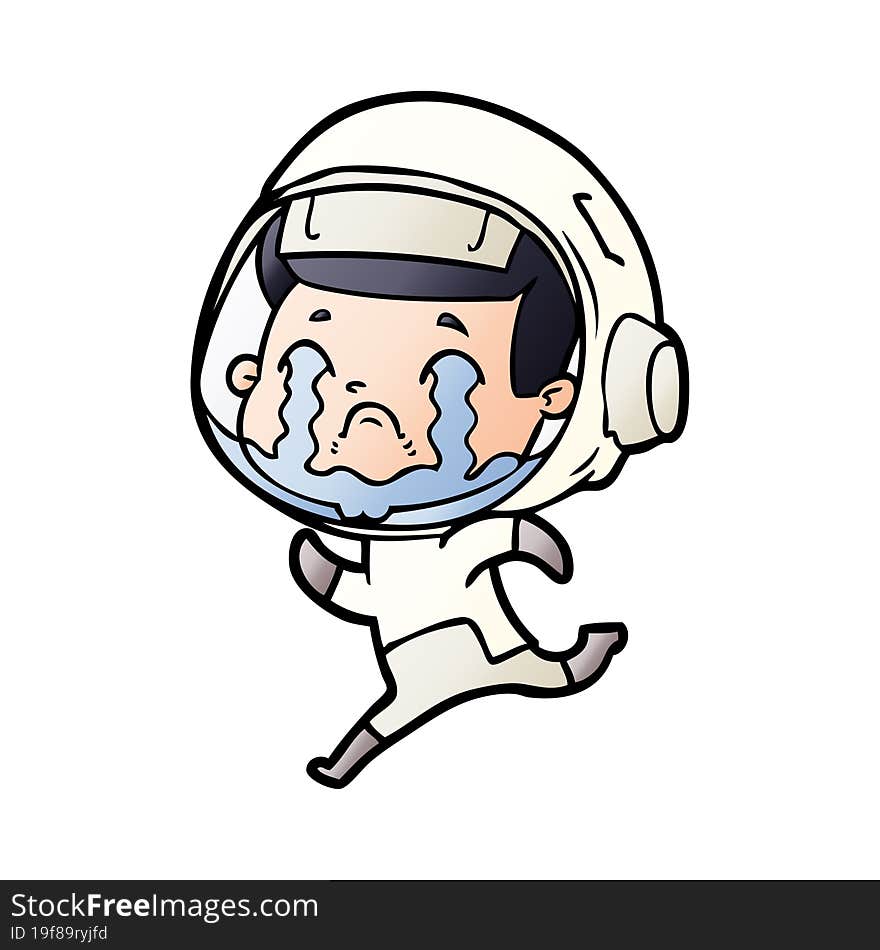 cartoon crying astronaut. cartoon crying astronaut