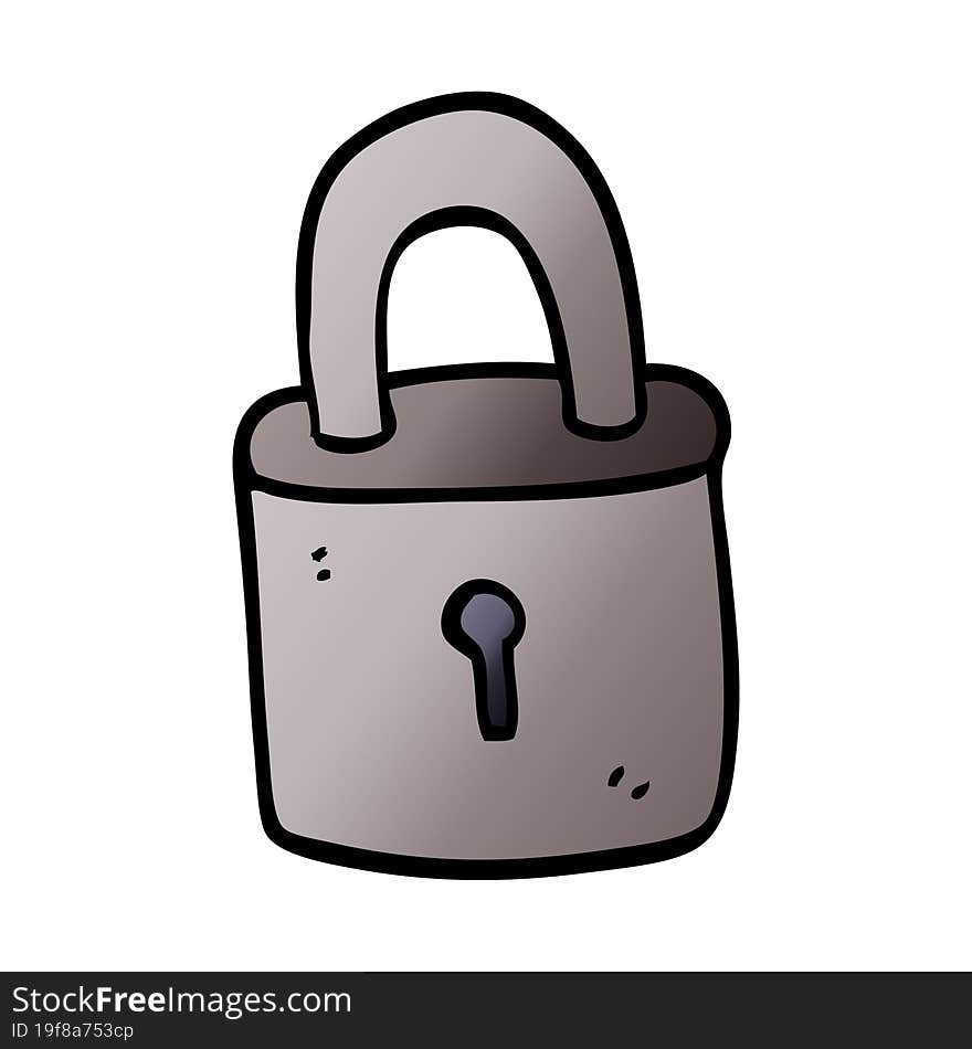 cartoon doodle padlock