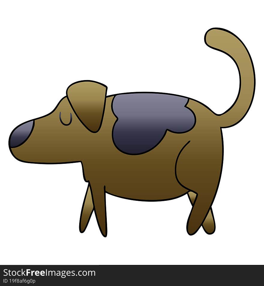 quirky gradient shaded cartoon dog