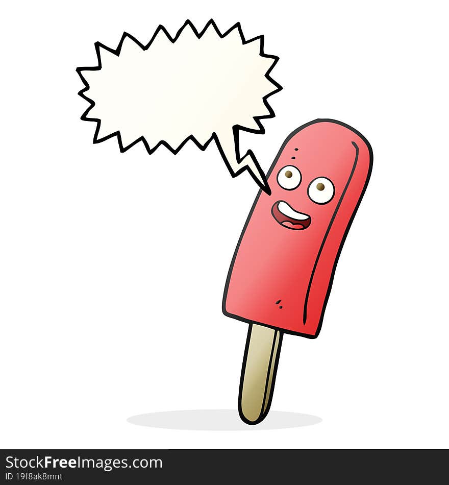 Speech Bubble Cartoon Ice Lolly