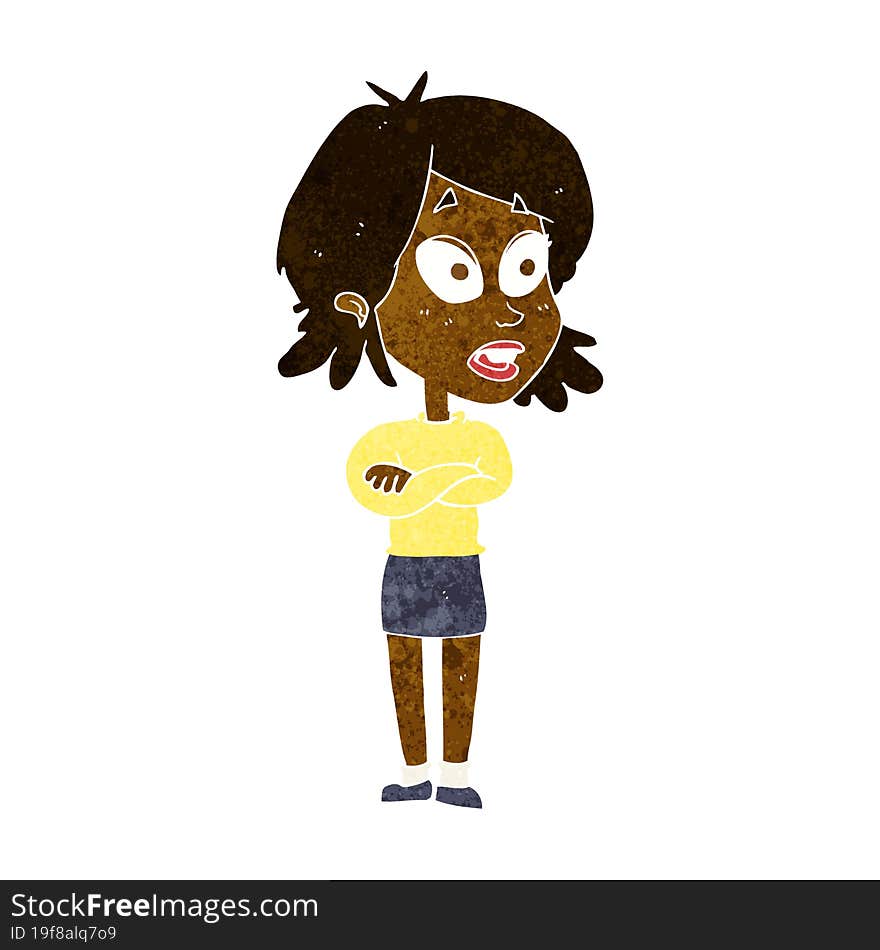 cartoon surprised woman