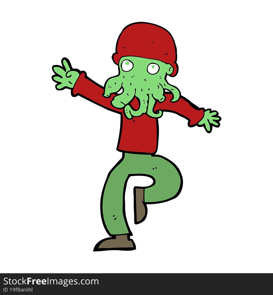 Cartoon Alien Monster Man