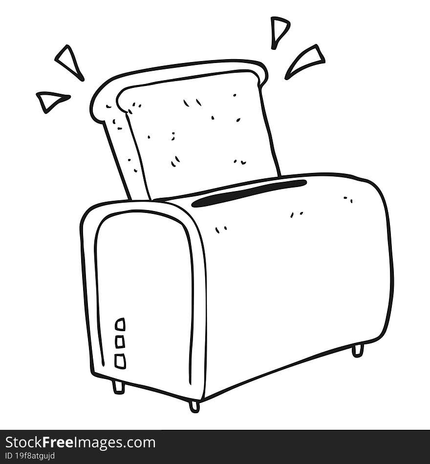 Black And White Cartoon Toaster