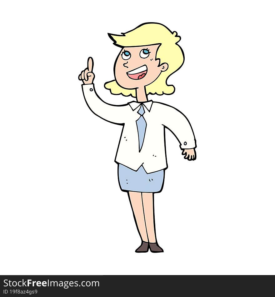 Cartoon Businesswoman With Idea