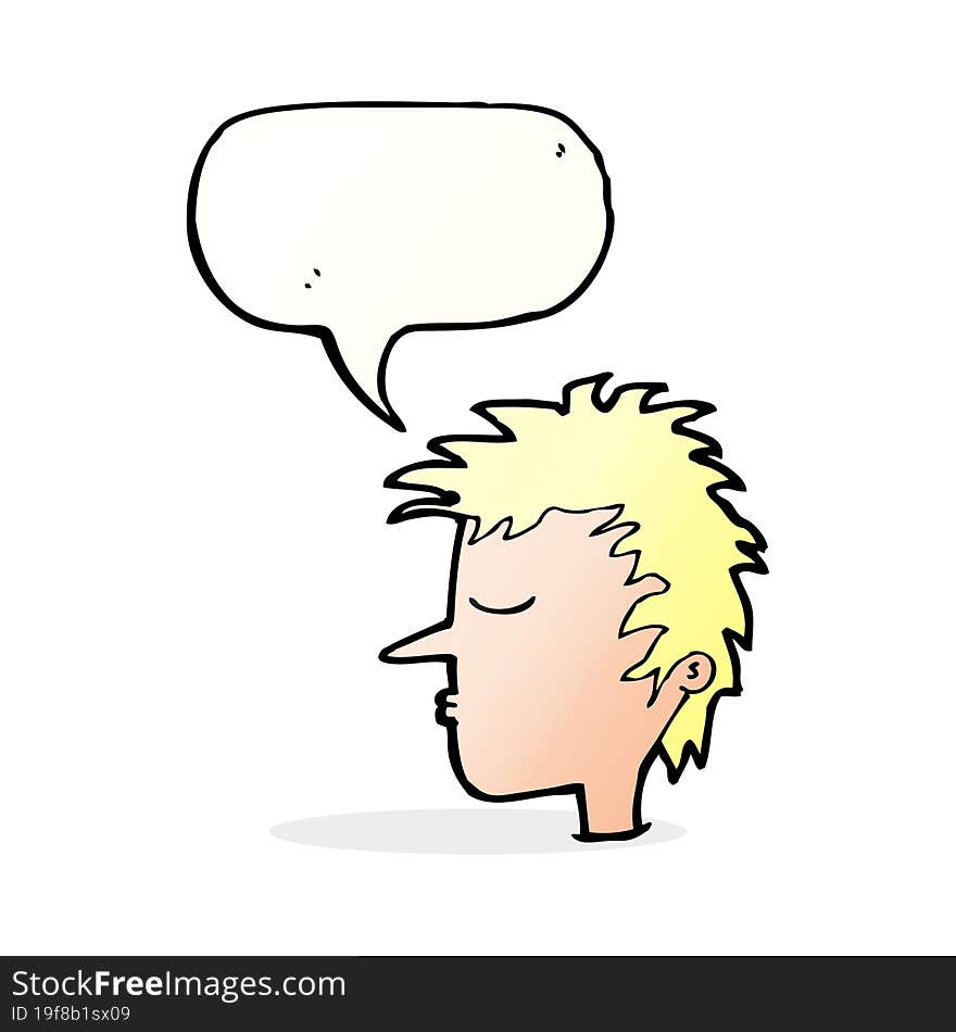 Cartoon Male Face With Speech Bubble