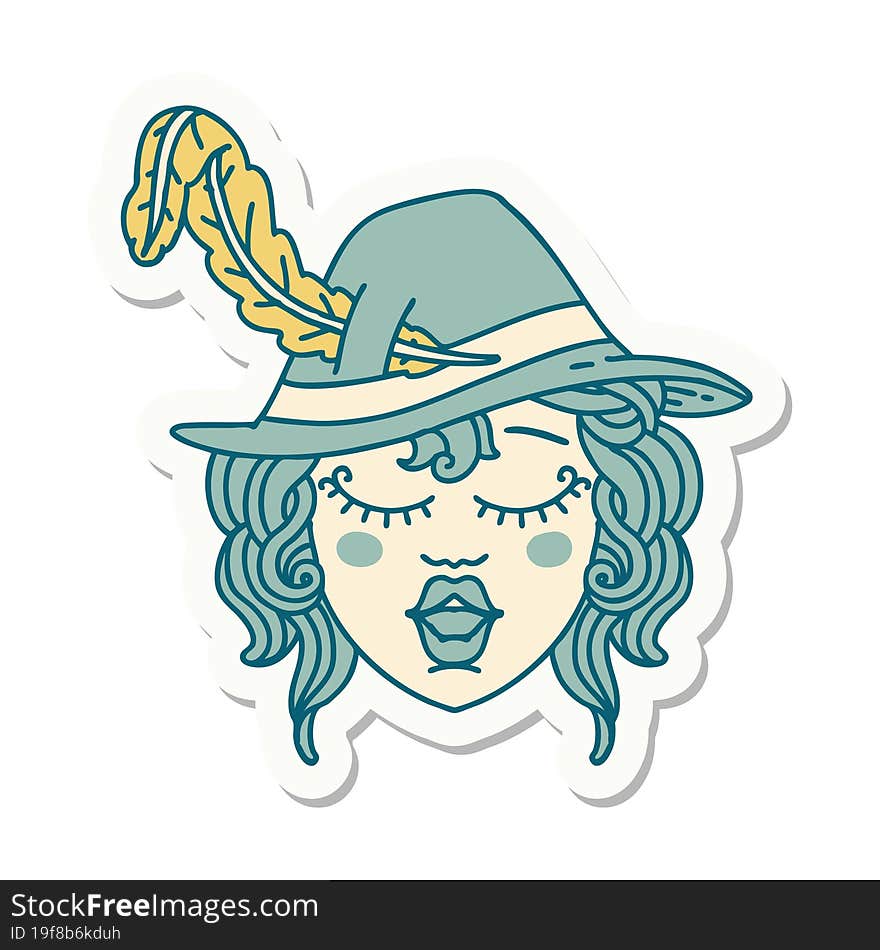 human bard character sticker