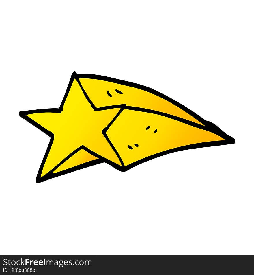 cartoon doodle shooting star