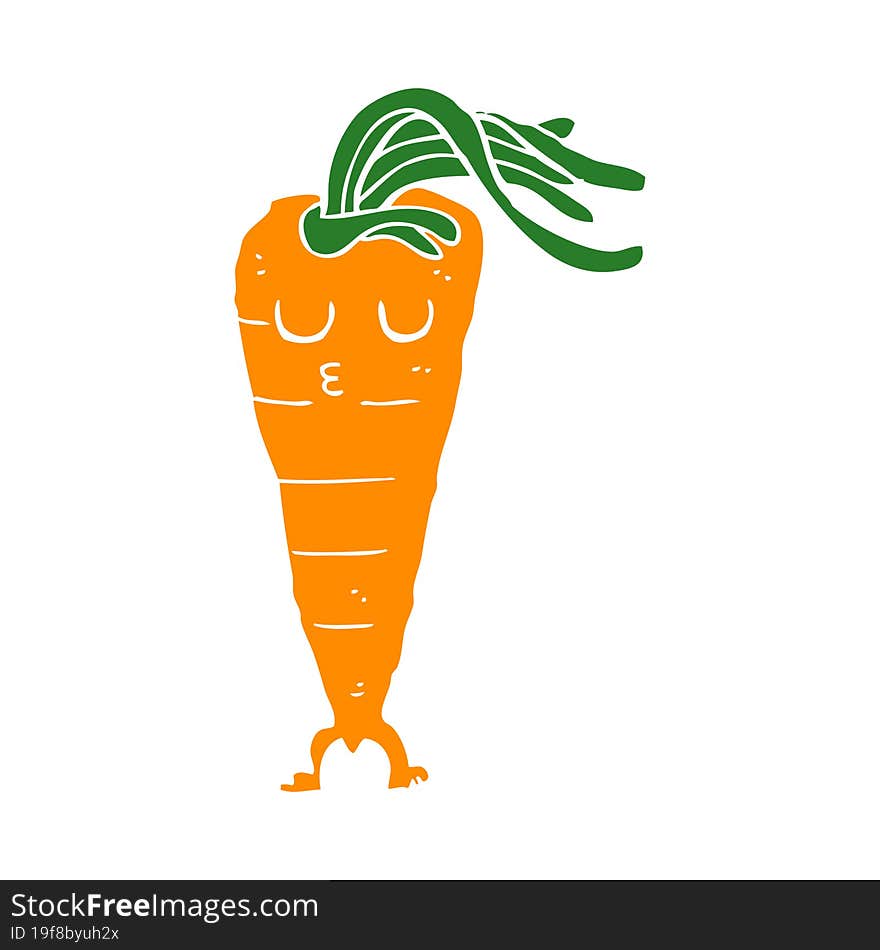 Flat Color Style Cartoon Carrot