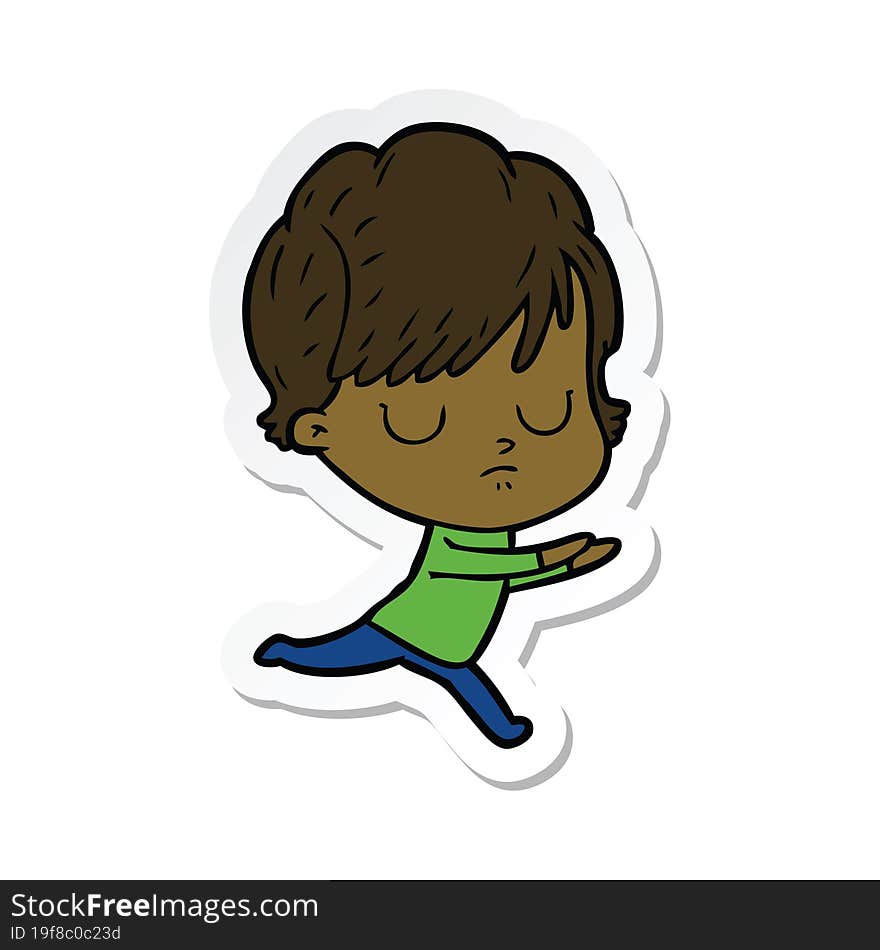 sticker of a cartoon woman