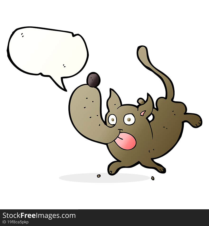 cartoon funny dog with speech bubble