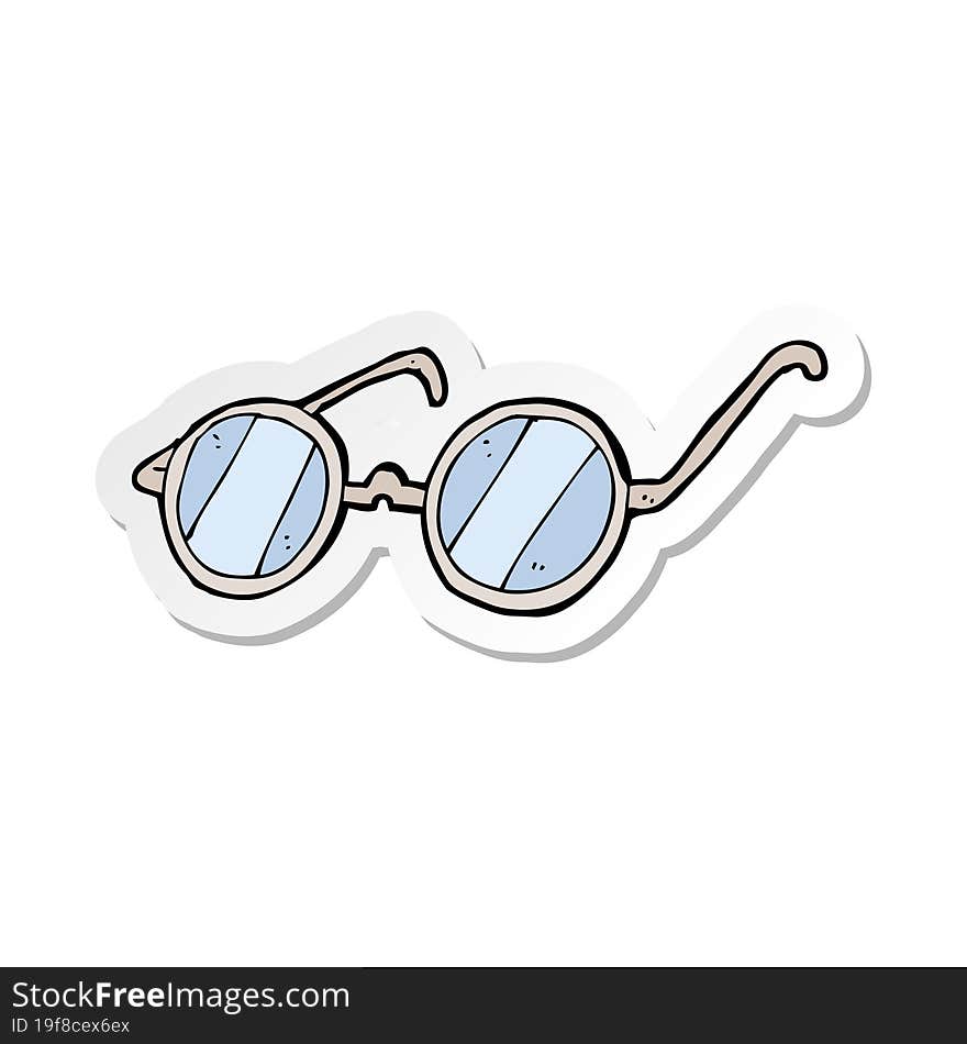 sticker of a cartoon spectacles