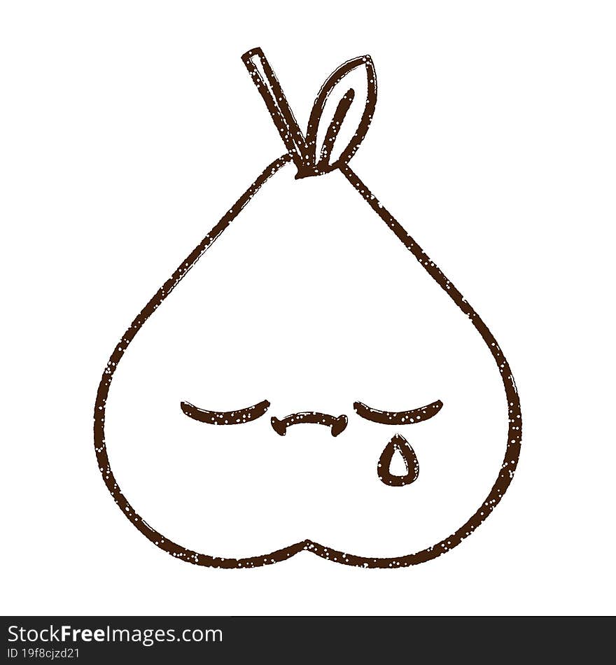 Crying Pear Charcoal Drawing