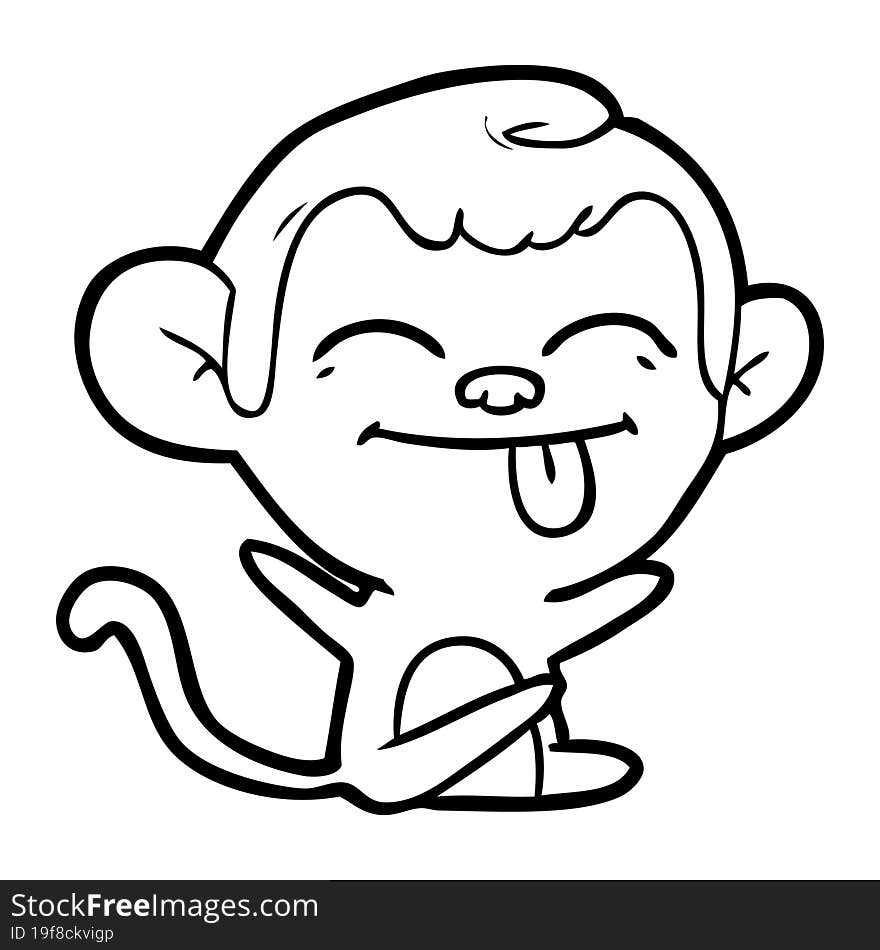 funny cartoon monkey. funny cartoon monkey