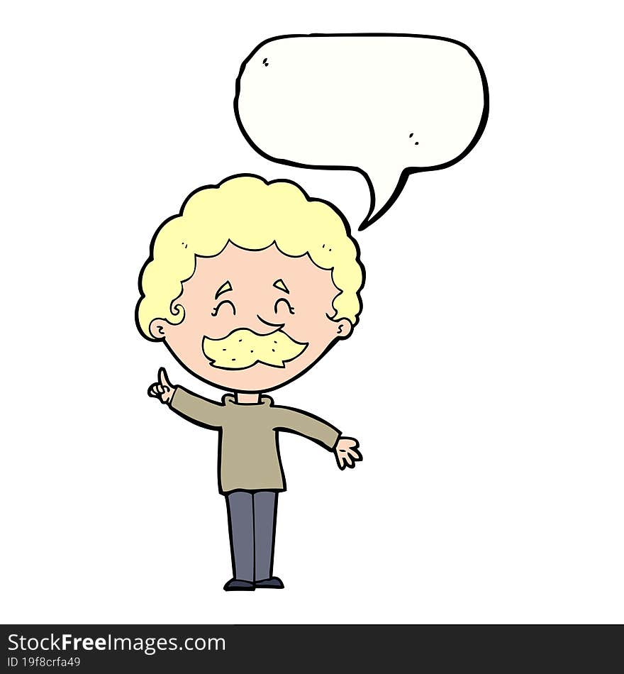 cartoon man with idea with speech bubble