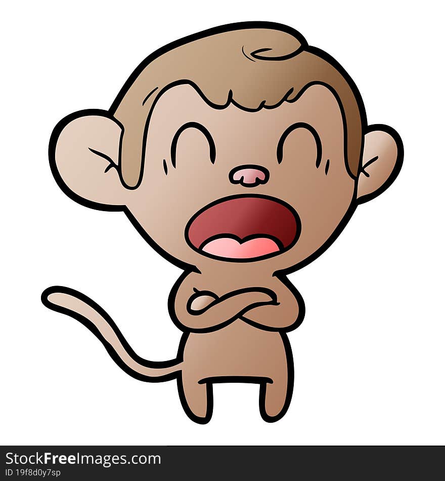 shouting cartoon monkey. shouting cartoon monkey