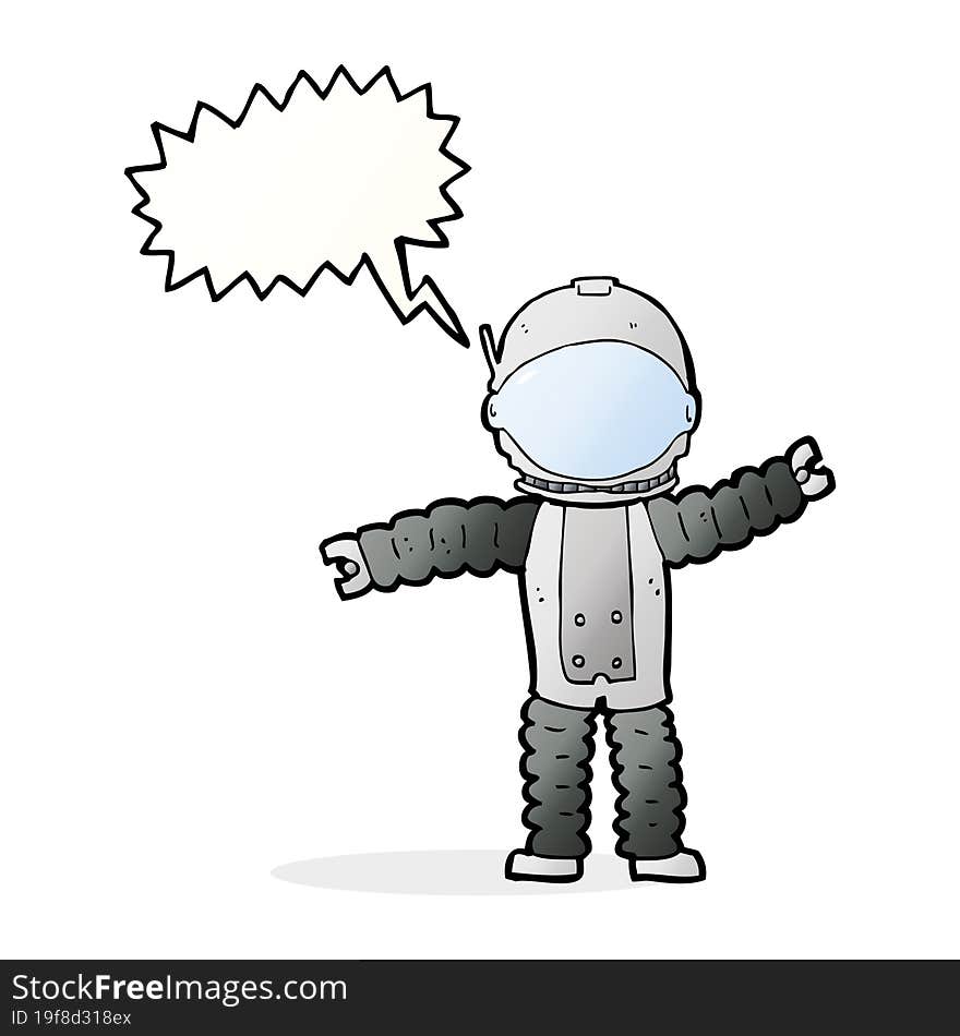 cartoon astronaut with speech bubble