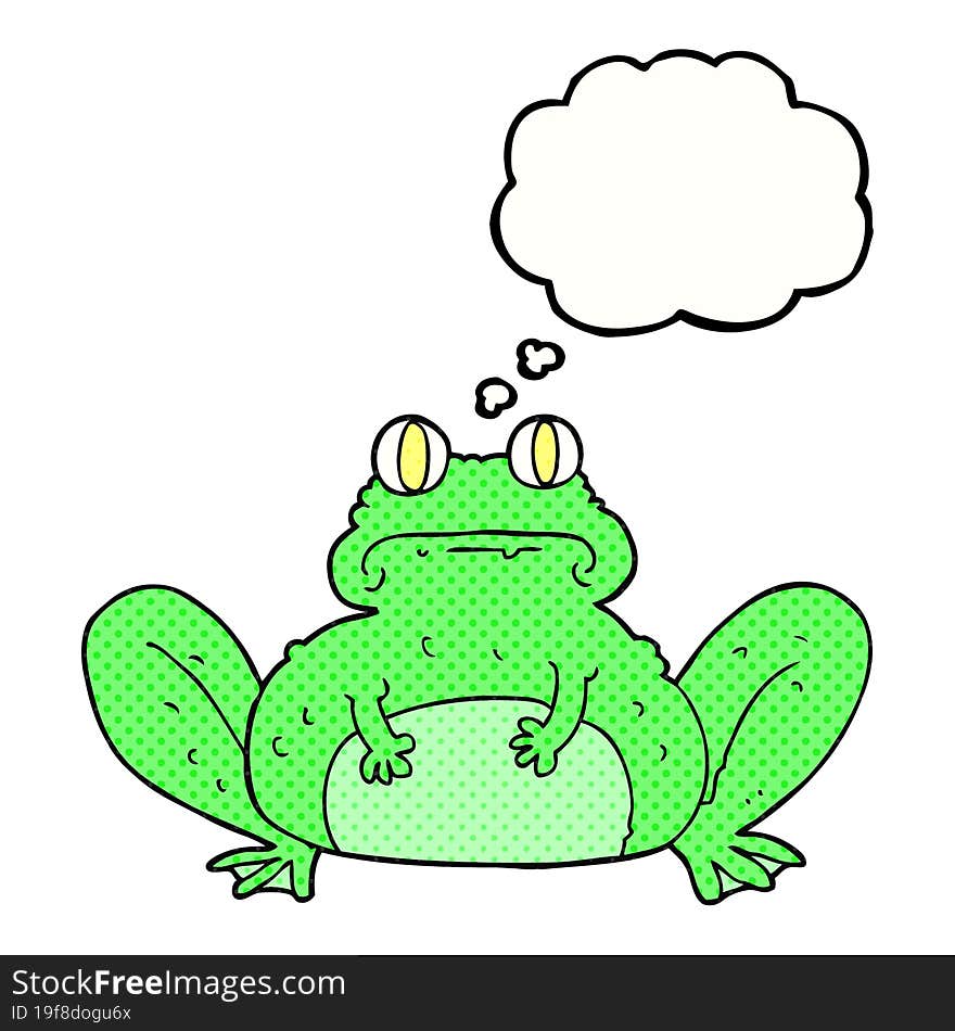 freehand drawn thought bubble cartoon frog