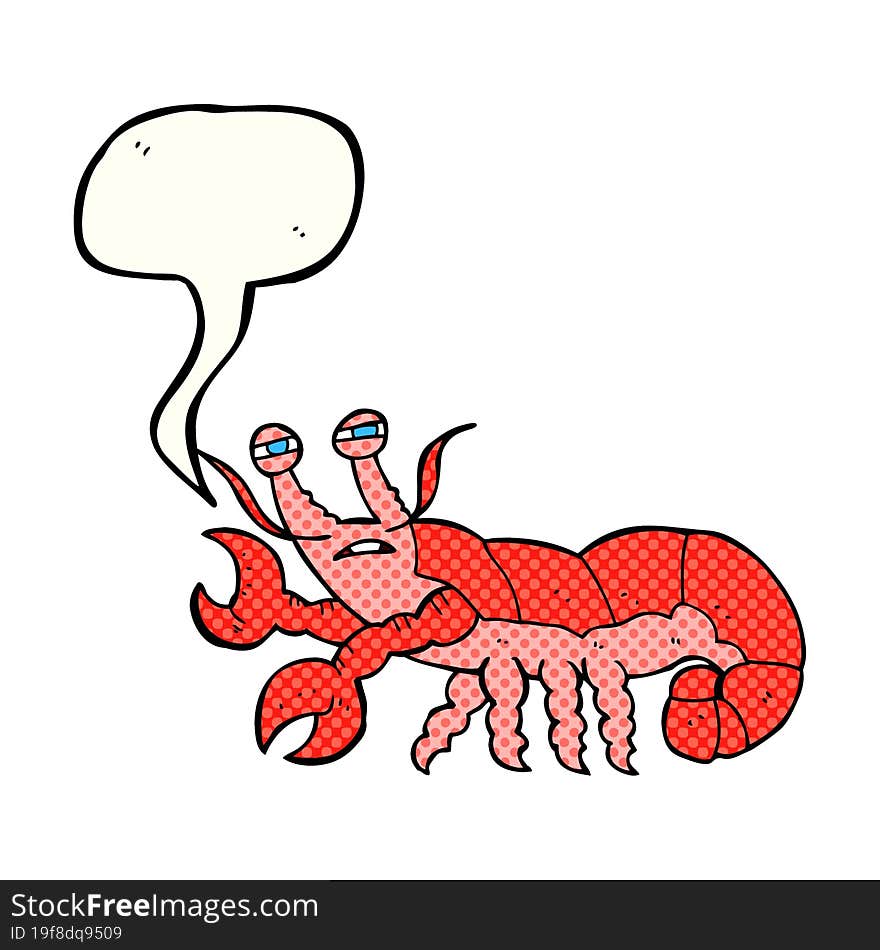 comic book speech bubble cartoon lobster