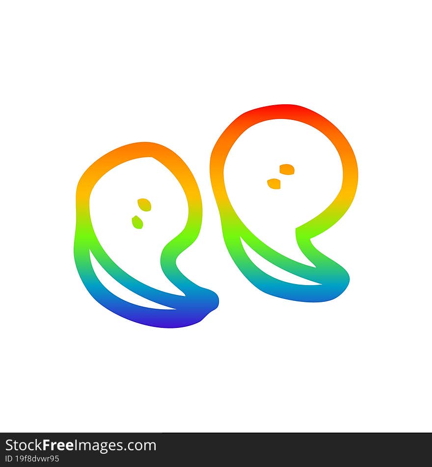 rainbow gradient line drawing cartoon quotation marks