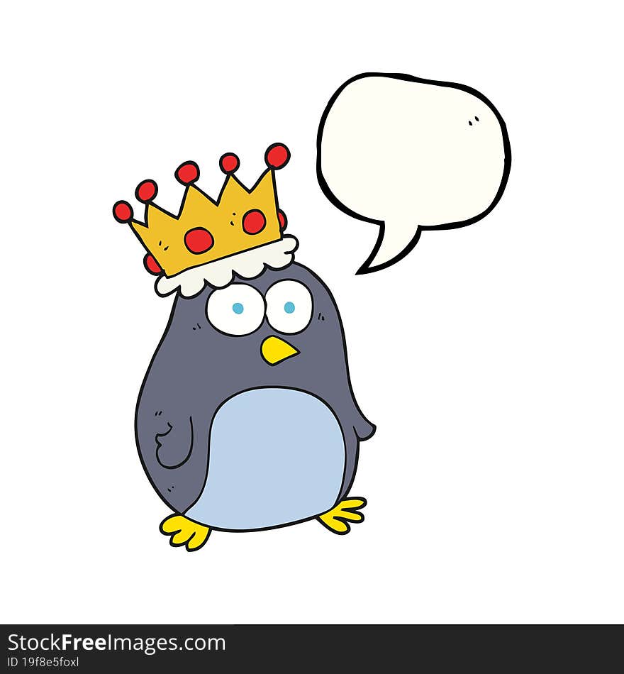 speech bubble cartoon emperor penguin