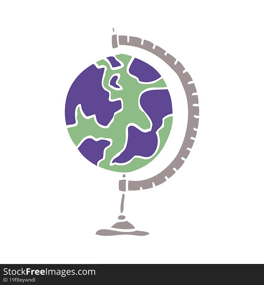 Cartoon Doodle Of A World Globe